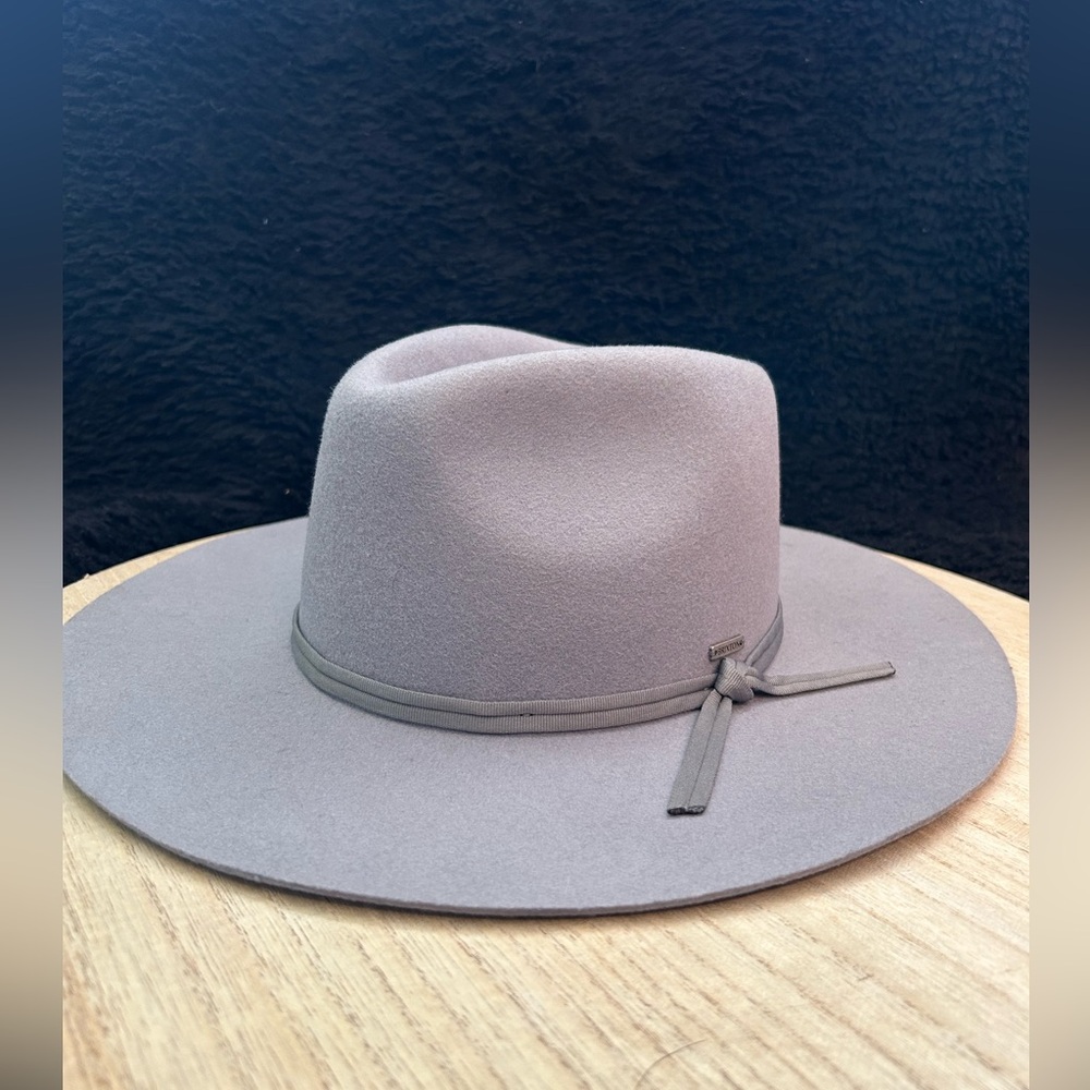 Brixton Wide-Brim Wool Fedora in Light Taupe